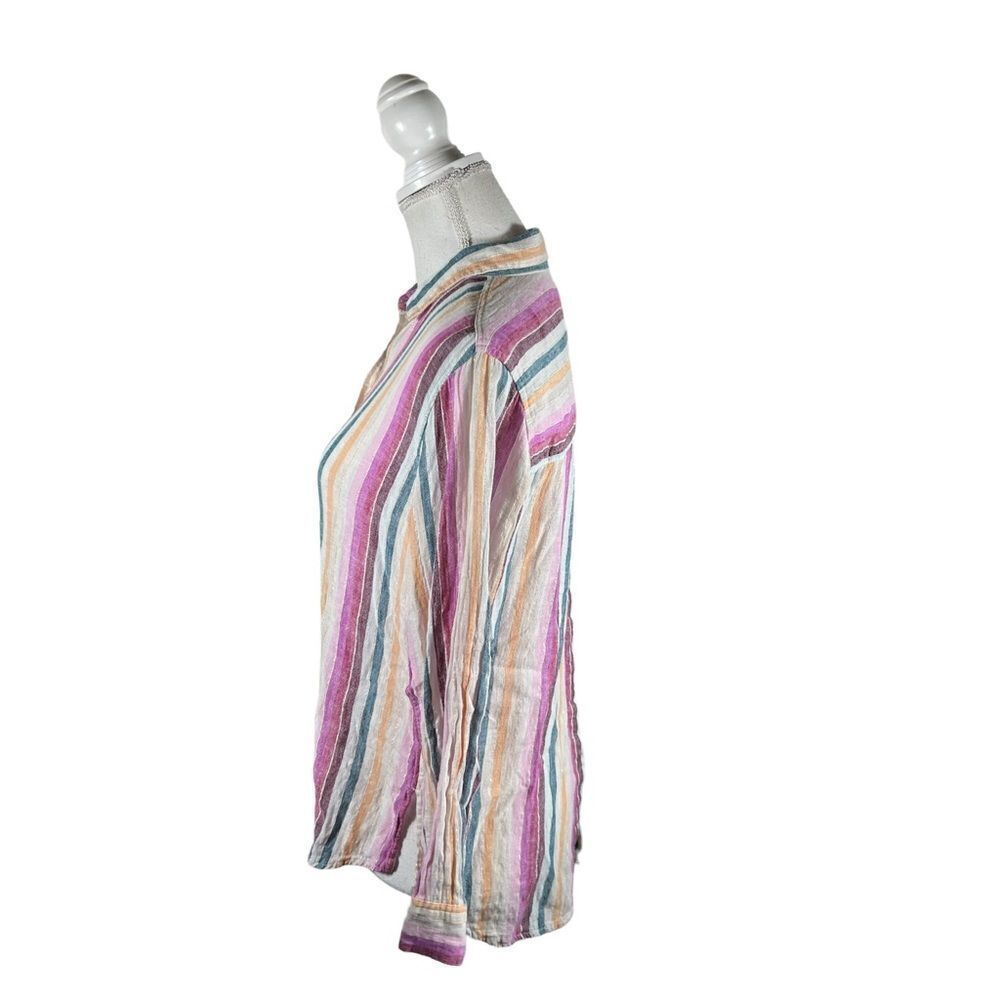Rails Sydney Striped Button Front Linen Top - image 4